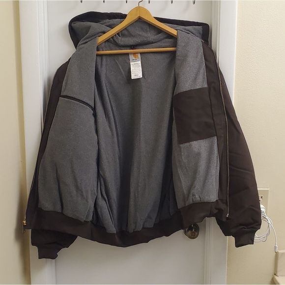 🤩New with tags vintage carhartt fleece lined canvas brown Jacket size men's XL - Picture 5 of 7